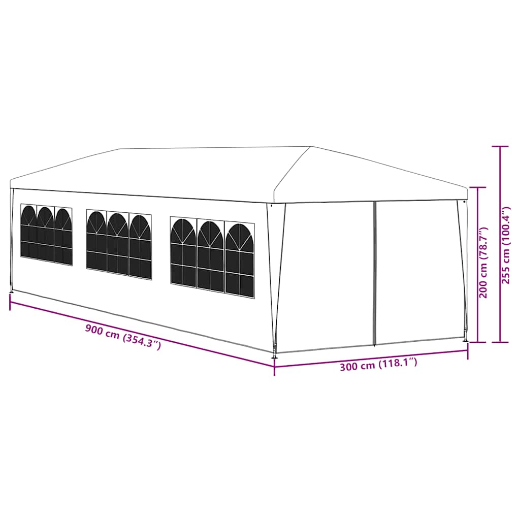 Zöld partisátor 3 x 9 m