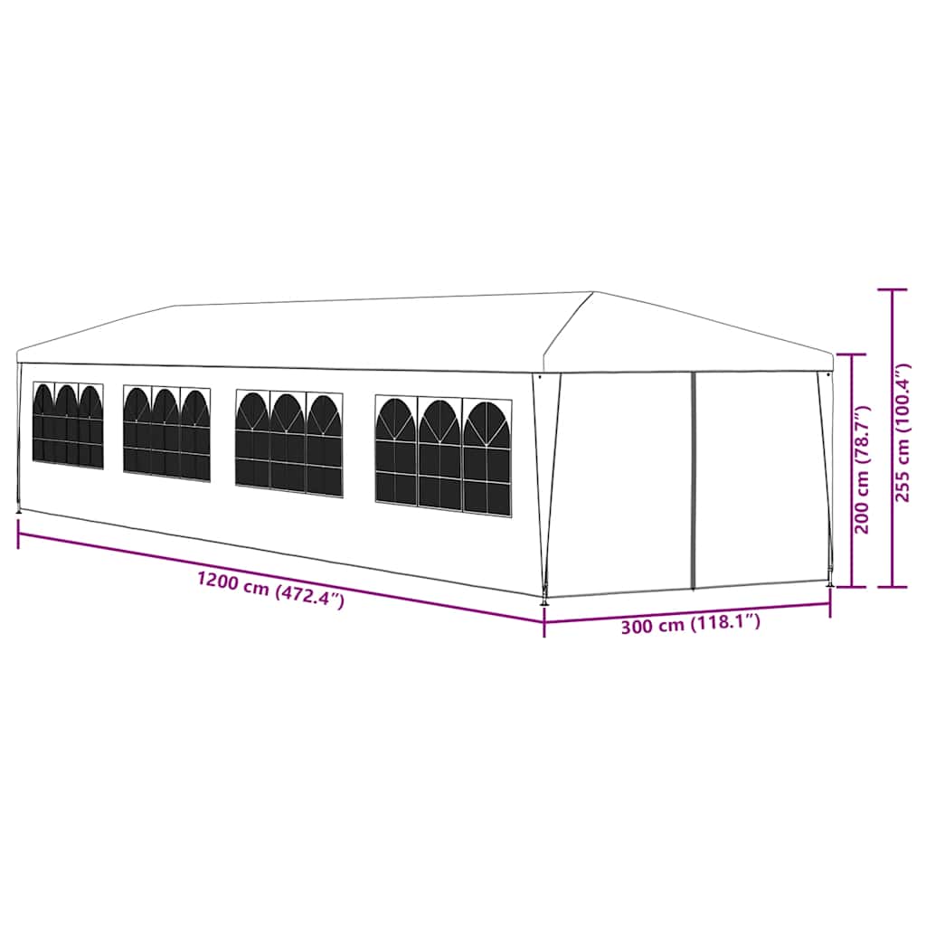 Partytent 3x12 m groen - Afbeelding 11
