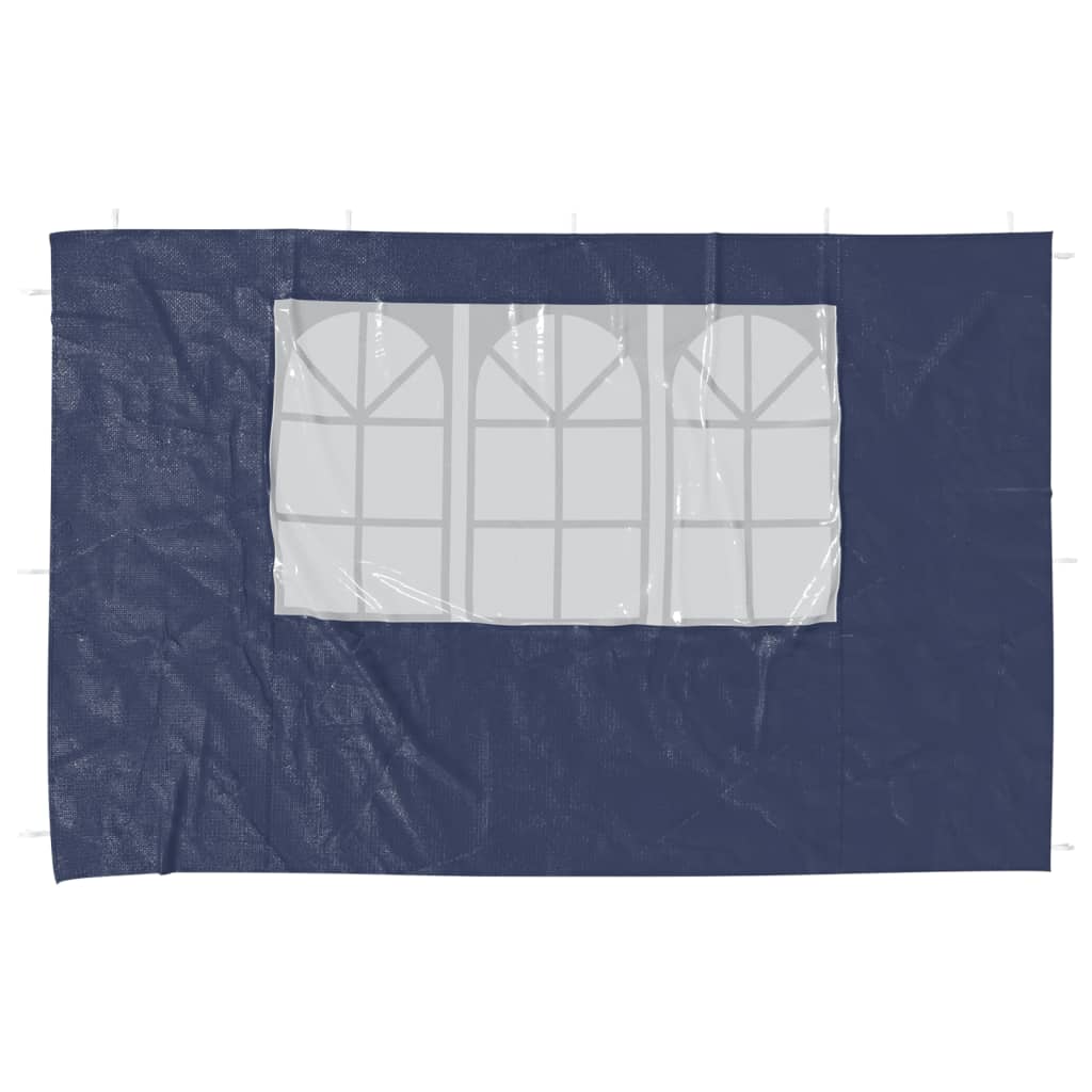 vidaXL Tentwanden met raam PE blauw 2 st