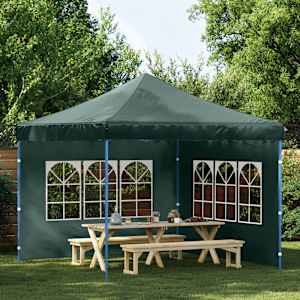 Stranice za šotor za zabave 2 kosa z okni PE zelene barve