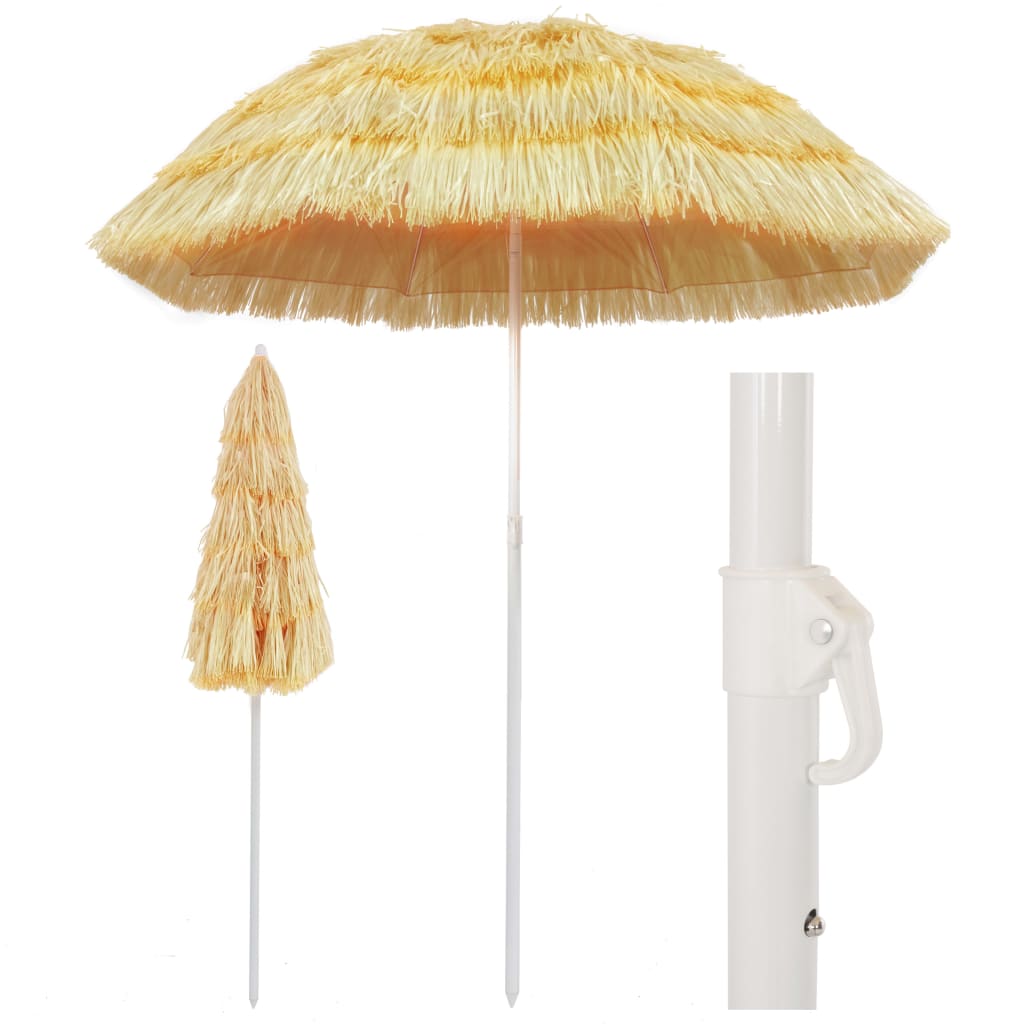 vidaXL Umbrelă de plajă, natural, 180 cm, stil hawaiian