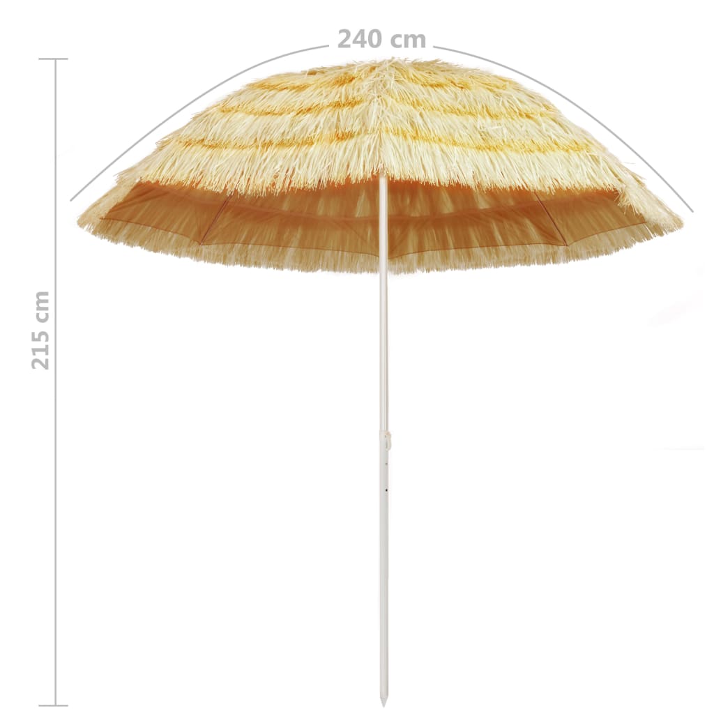 Plážový slunečník v havajském stylu 240 cm přírodní