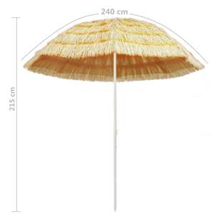 Plážový slunečník v havajském stylu 240 cm přírodní - obrázek 5