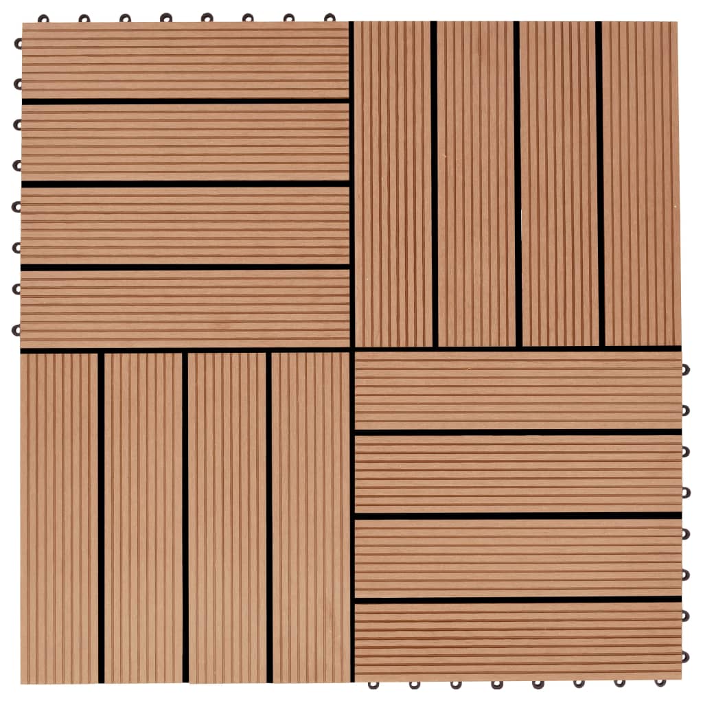 11x Piastrelle per Decking in WPC 1m² Mattonelle Pavimento Colori Vari