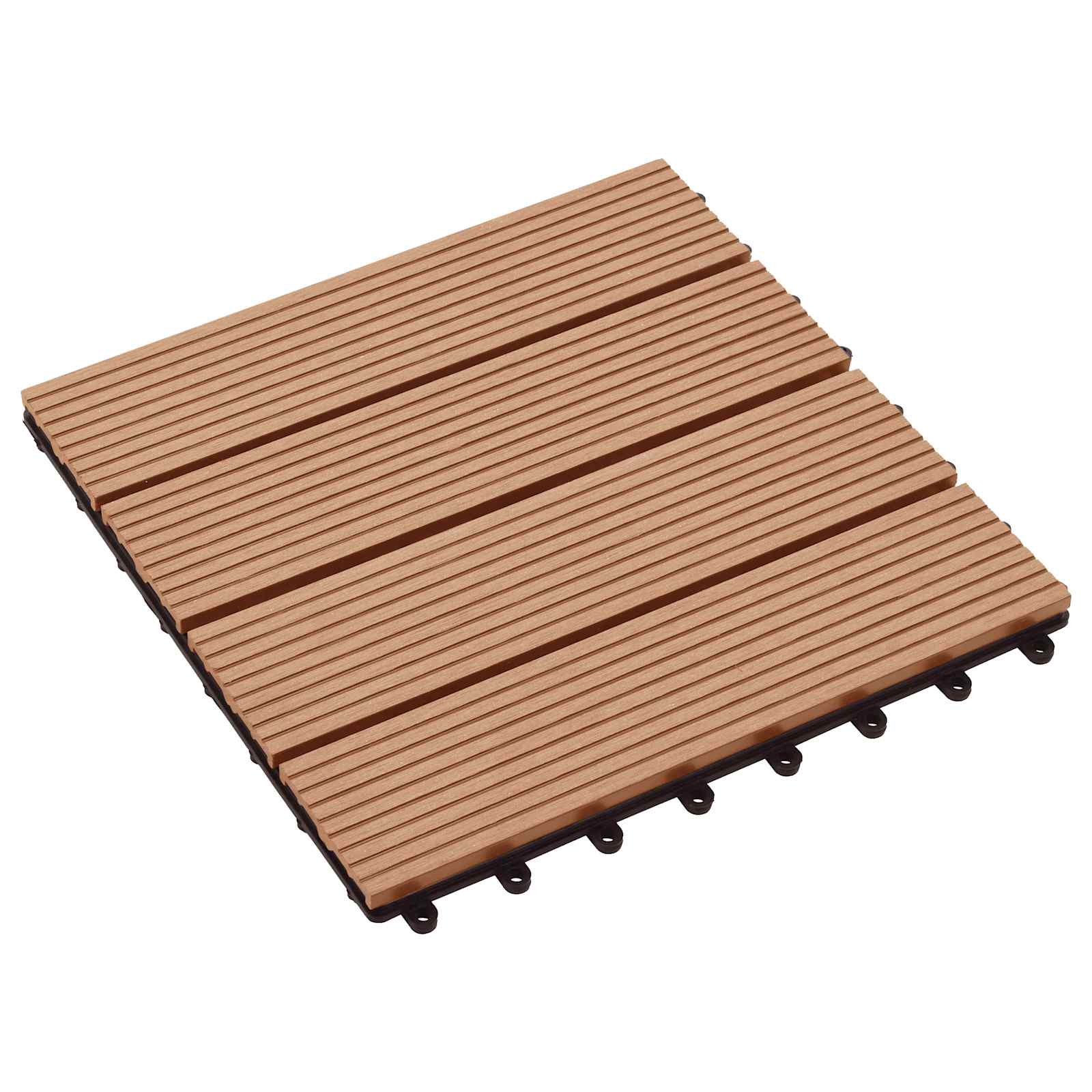 vidaXL Plăci pentru Deck 11 pcs Lemn de tec 30 x 30 cm Lemn compozit
