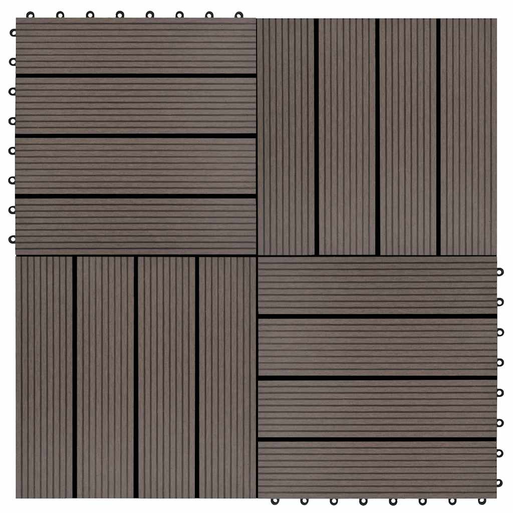 11 Pcs Decking Tiles WPC 30x30 Cm 1 Sqm Dark Brown VidaXL 15 width=274