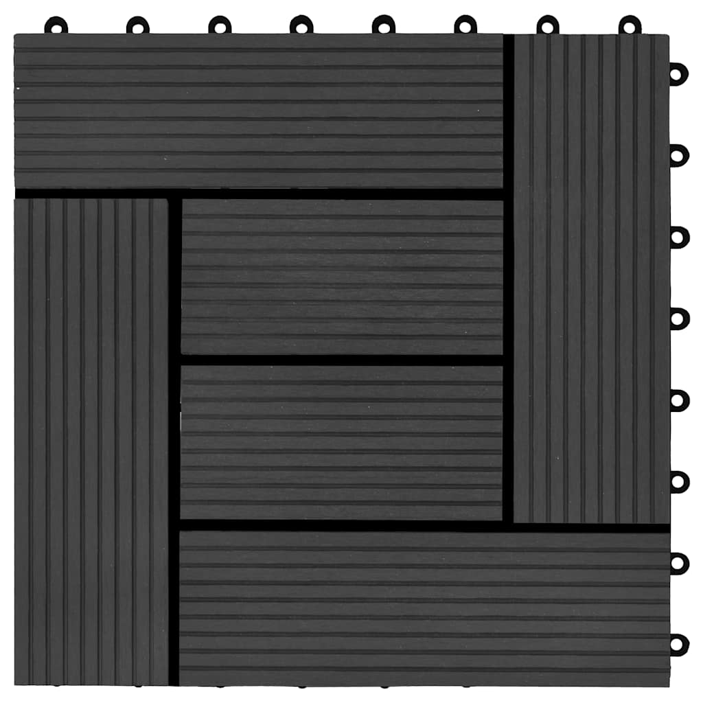 Thumbnail - vidaXL Terrassenfliesen 11 Stück WPC 30 x 30 cm 1 qm Schwarz