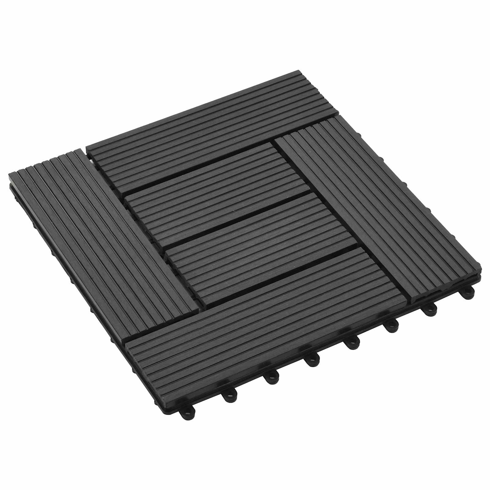 vidaXL Plăci pentru Deck 11 pcs Negru 30 x 30 cm Lemn compozit