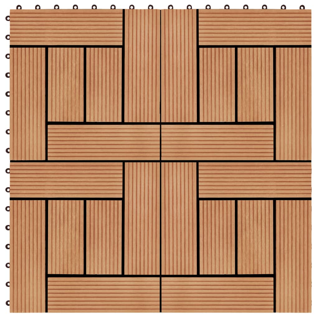 Pločice za trijem 11 kom WPC 30 x 30 cm 1 m² boja tikovine