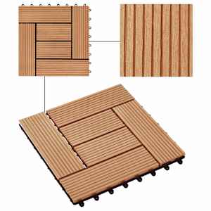 Dlažba na terasu 11 pcs Teak 30 x 30 cm Dřevoplast - obrázek 7