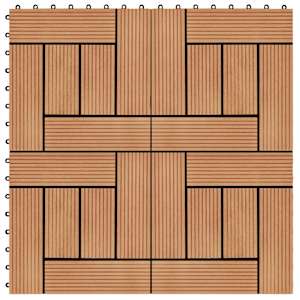 Dlažba na terasu 11 pcs Teak 30 x 30 cm Dřevoplast - obrázek 5