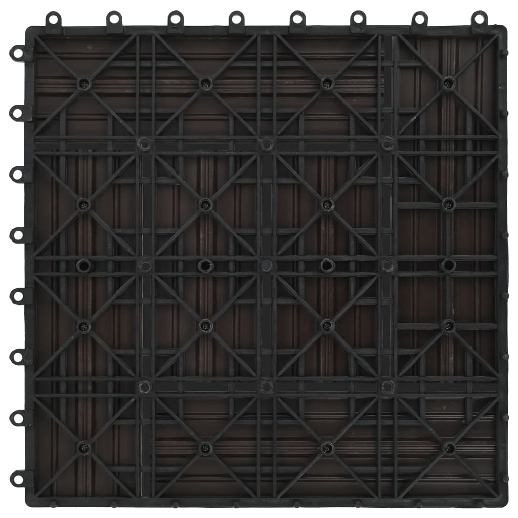 11 db (1 m2) sötétbarna WPC teraszburkoló lap 30 x 30 cm 
