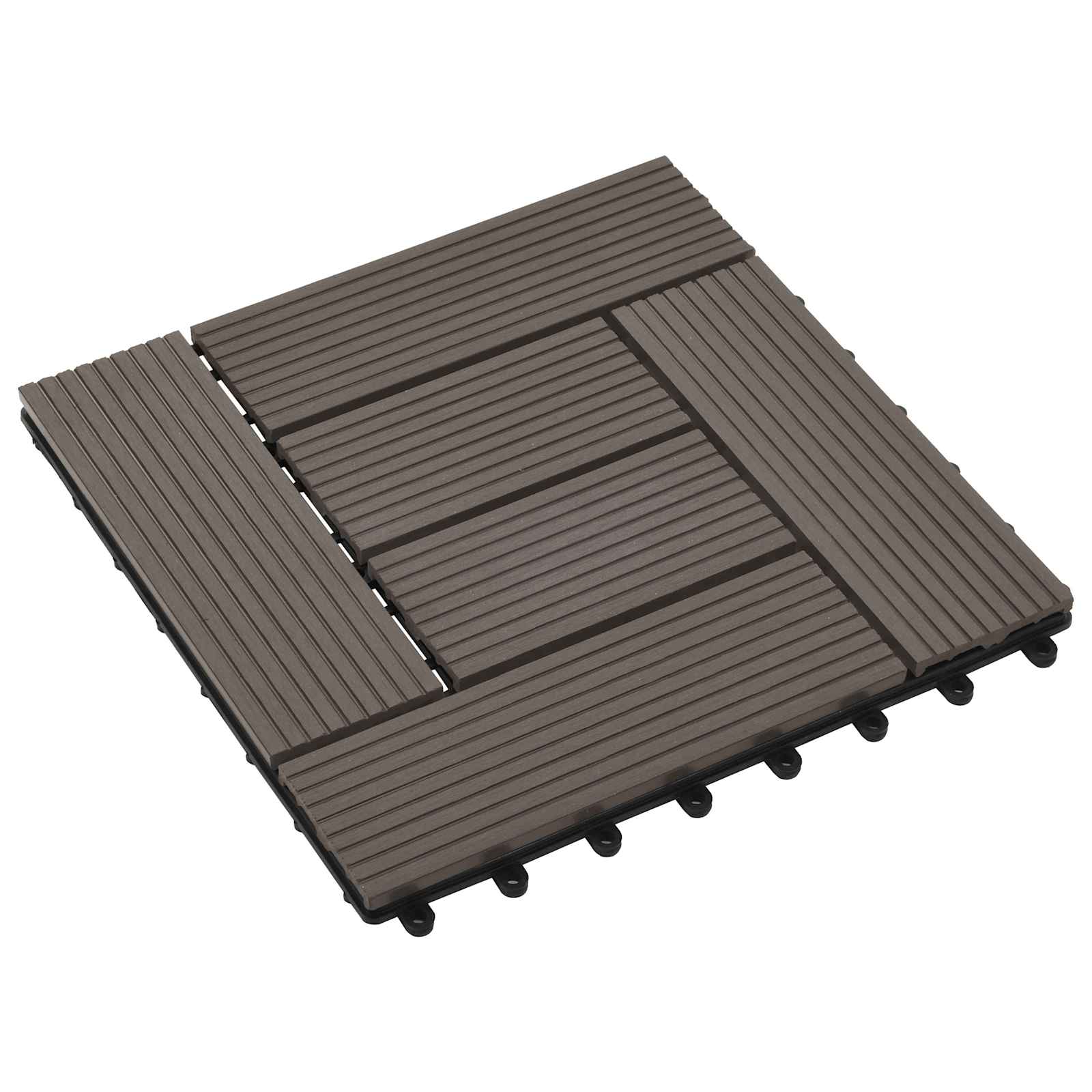 vidaXL Terrassenfliese 11 pcs Dunkelbraun 30 x 30 cm WPC