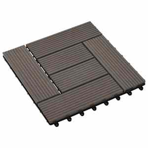 Dlažba na terasu 11 pcs Tmavě hnědá 30 x 30 cm Dřevoplast - obrázek 1