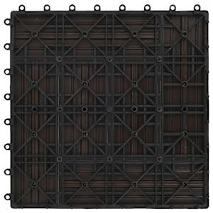 Dlažba na terasu 11 pcs Tmavě hnědá 30 x 30 cm Dřevoplast - obrázek 4