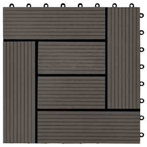 Dlažba na terasu 11 pcs Tmavě hnědá 30 x 30 cm Dřevoplast - obrázek 6