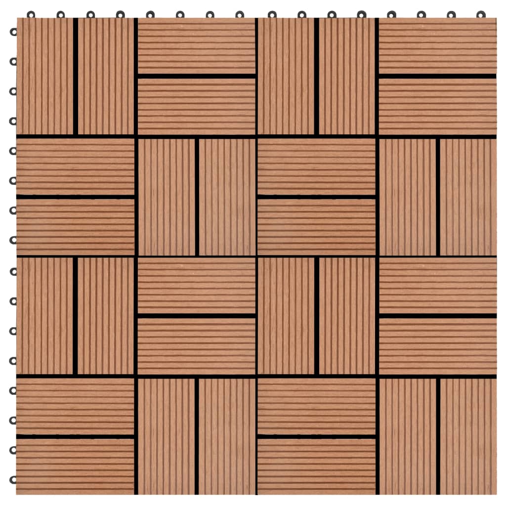 vidaXL terrassefliser 11 stk. WPC 30 x 30 cm 1 m2 brun