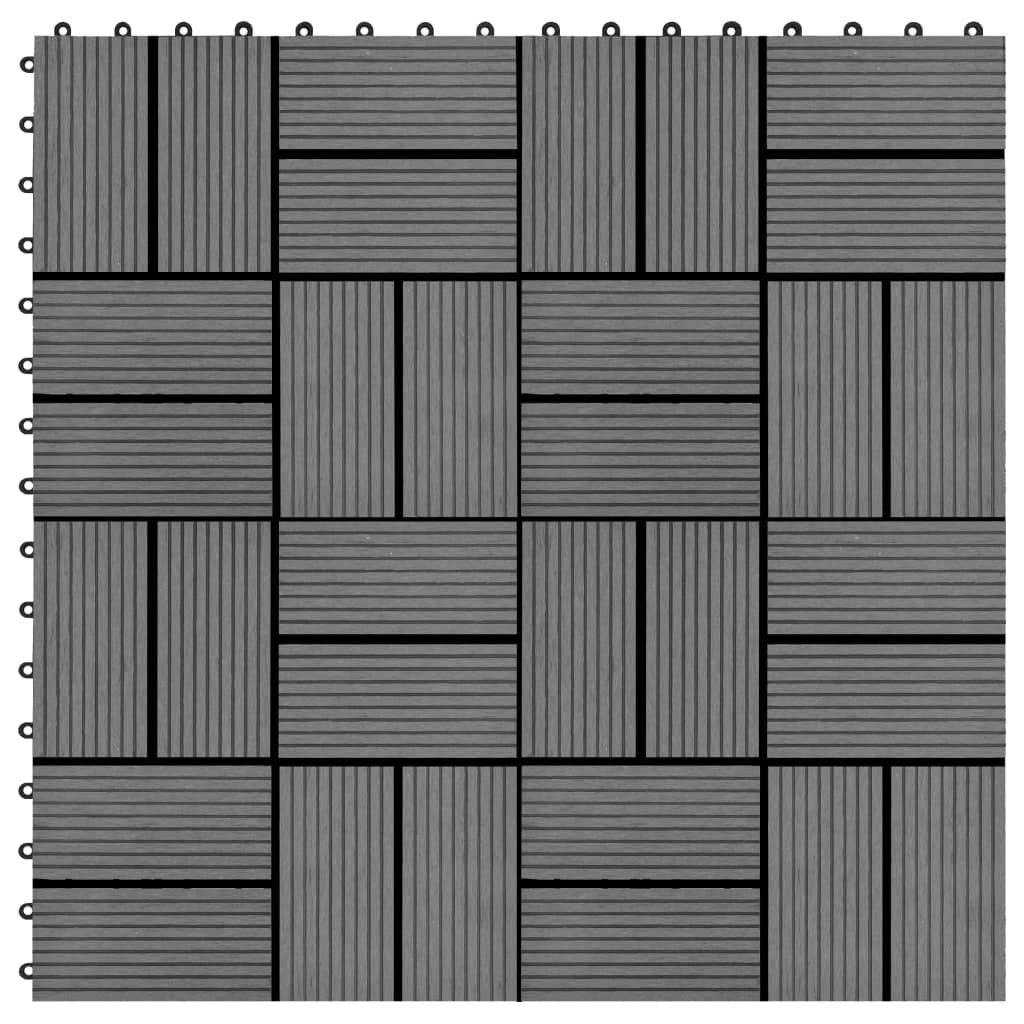 #3 - vidaXL terrassefliser 11 stk. WPC 30 x 30 cm 1 m2 grå