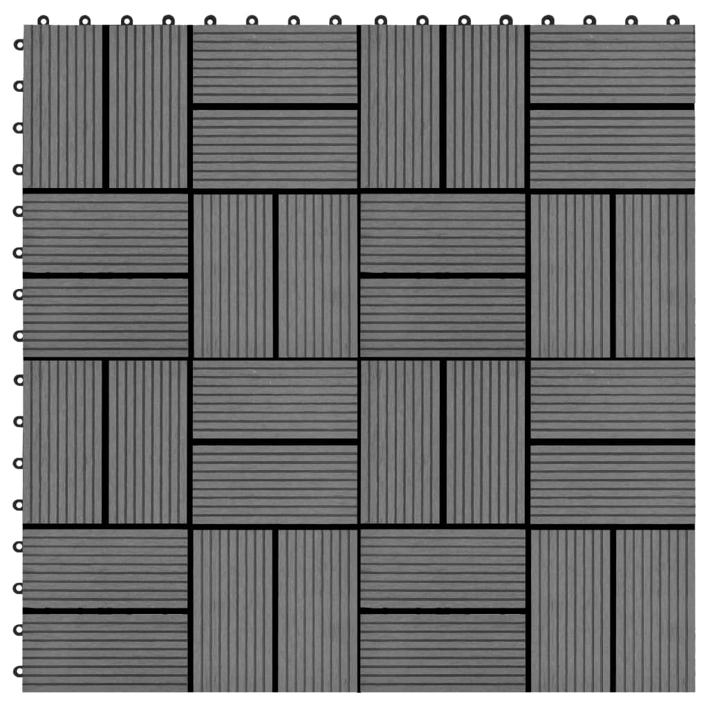 Bilde av Vidaxl Terrassebord 11 Stk Wpc 30x30 Cm 1 Kvm Grå