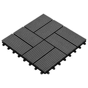 Tla za teraso 11 pcs Siva 30 x 30 cm WPC