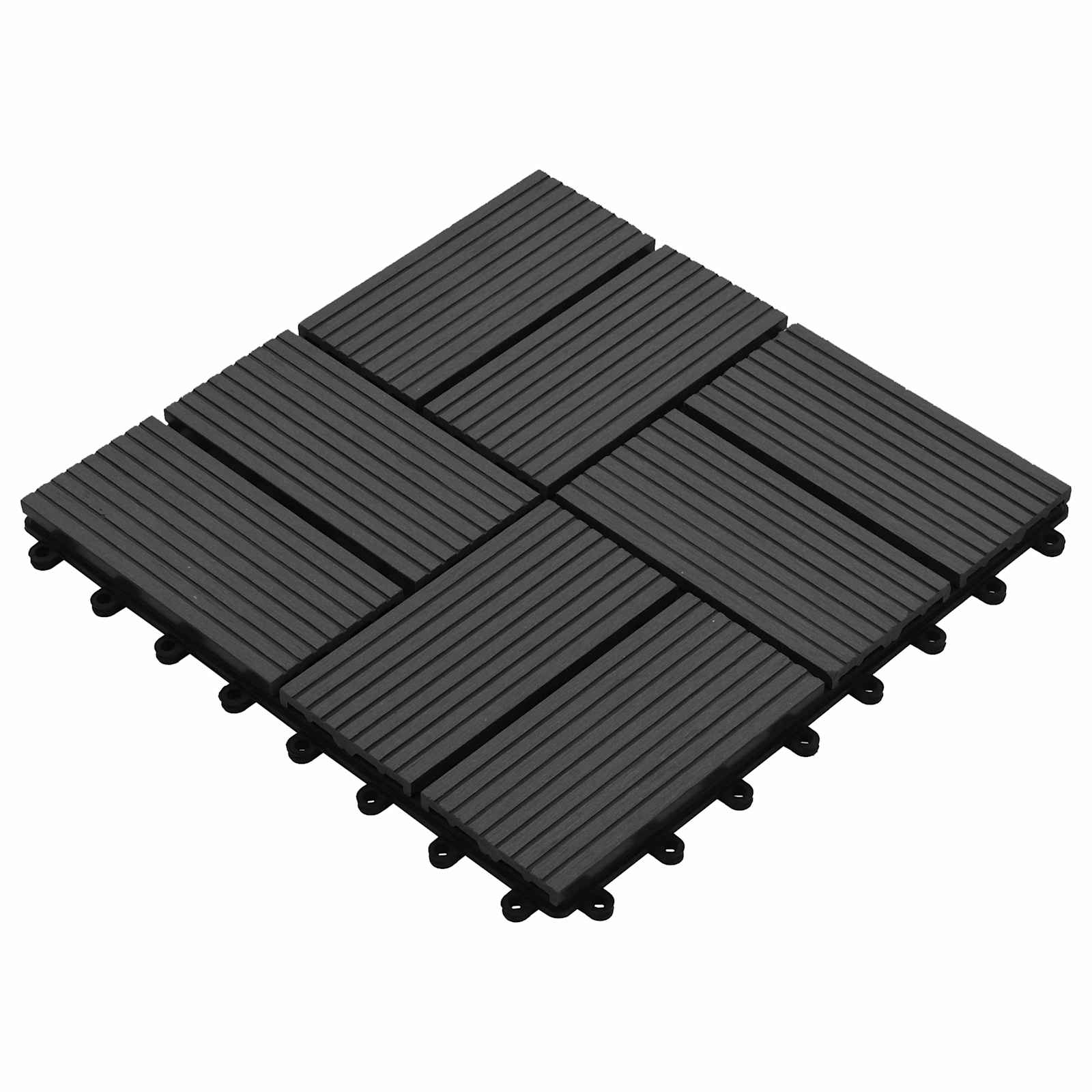 vidaXL Plăci pentru Deck 11 pcs Negru 30 x 30 cm Lemn compozit