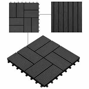 Dlažba na terasu 11 pcs Černá 30 x 30 cm Dřevoplast - obrázek 7
