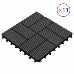 Dlažba na terasu 11 pcs Černá 30 x 30 cm Dřevoplast - obrázek 2
