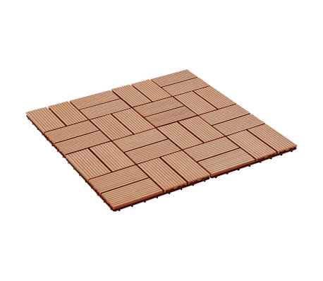 vidaXL Piastrelle per Decking in WPC 11 pz 30x30cm 1mq Colore Teak,  vidaXL Piastrelle per Decking in WPC 11 pz 30x30cm 1mq Colore Teak