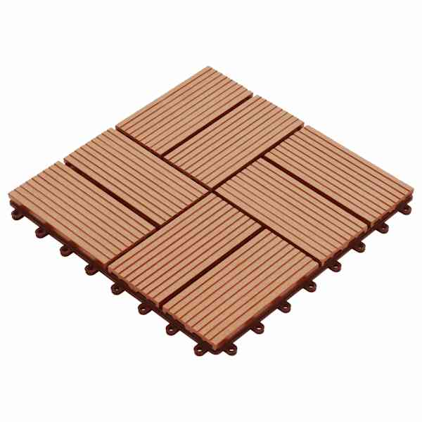 vidaXL Terrassiplaat 11 tk Tiikpuu 30 x 30 cm WPC