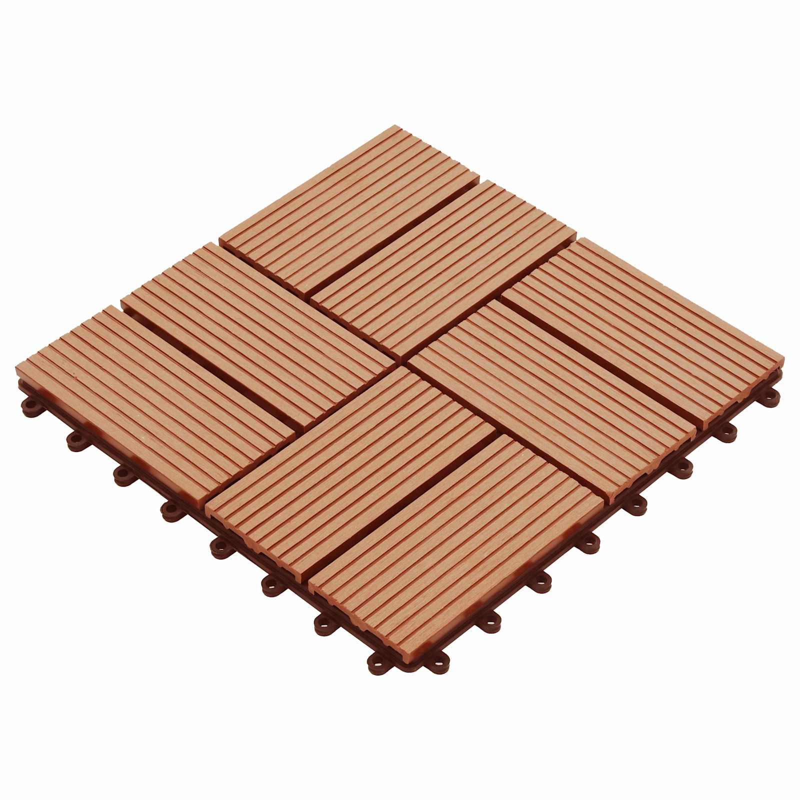 vidaXL Plăci pentru Deck 11 pcs Lemn de tec 30 x 30 cm Lemn compozit