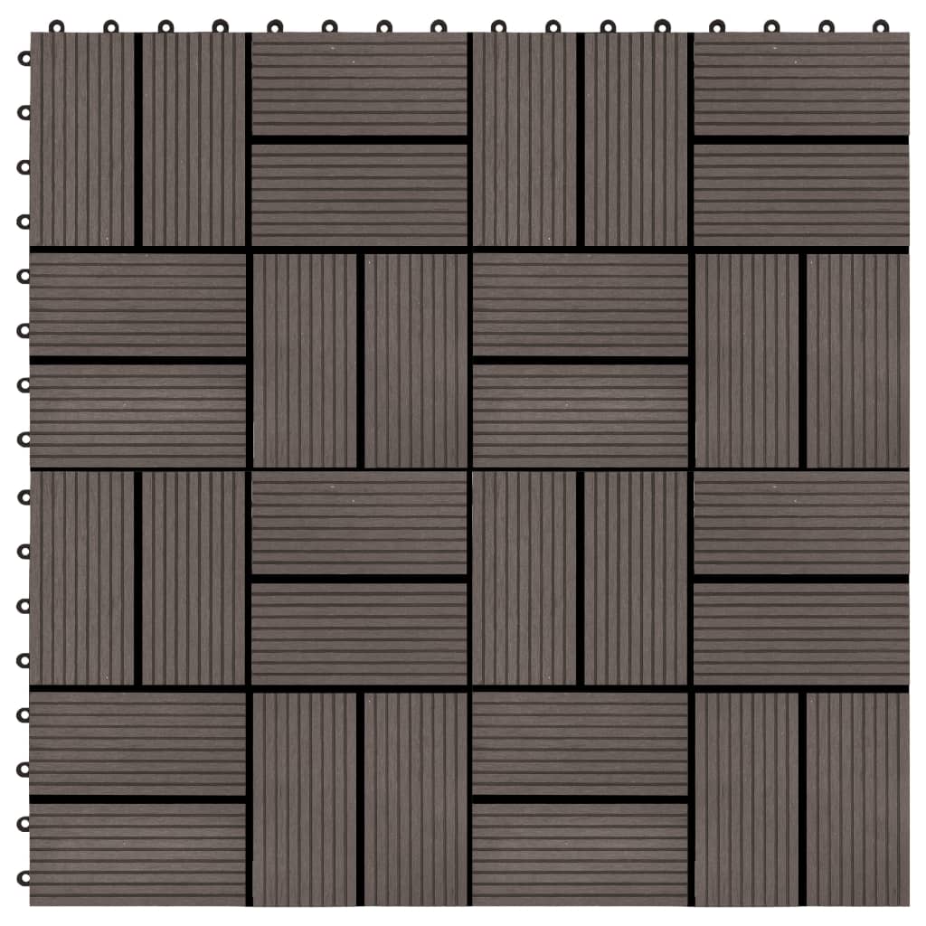 Petrashop  Terasové dlaždice z dřevoplastu 11 ks 30x30 cm 1 m² tmavě hnědé