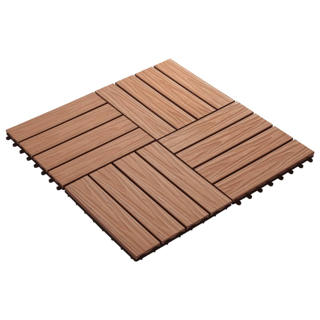 

vidaXL Terrastegels diep reliëf 30x30 cm 1 m² HKC lichtbruin 11 st
