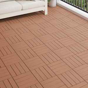 Dlažba na terasu 11 pcs Světle hnědá 30 x 30 cm Dřevoplast