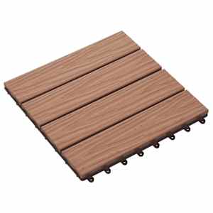 vidaXL Terrassiplaat 3D disain 11 tk Helepruun 30 x 30 cm WPC