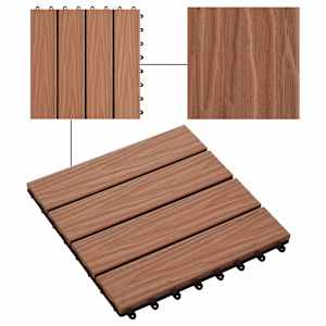 Dlažba na terasu 11 pcs Světle hnědá 30 x 30 cm Dřevoplast - obrázek 7