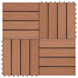 Dlažba na terasu 11 pcs Světle hnědá 30 x 30 cm Dřevoplast - obrázek 5