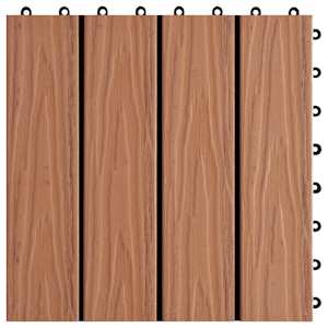 Dlažba na terasu 11 pcs Světle hnědá 30 x 30 cm Dřevoplast - obrázek 6