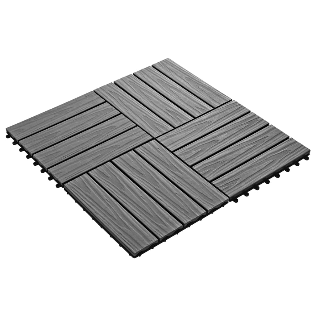 VidaXL - vidaXL Terrastegels diep reliëf 30x30 cm 1 m² HKC grijs 11 st