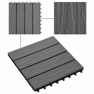 Dlažba na terasu 3D design 11 pcs Šedý 30 x 30 cm Dřevoplast - obrázek 7