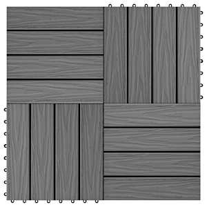 Dlažba na terasu 3D design 11 pcs Šedý 30 x 30 cm Dřevoplast - obrázek 5