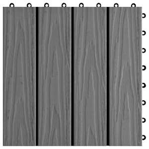 Dlažba na terasu 3D design 11 pcs Šedý 30 x 30 cm Dřevoplast - obrázek 6