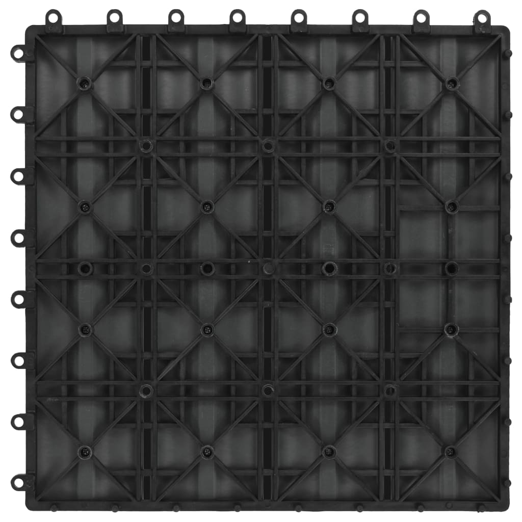 11 db (1 m2) fekete dombornyomott WPC burkolólap 30x30 cm 