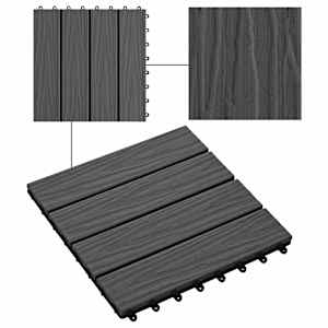 Dlažba na terasu 3D design 11 pcs Černý 30 x 30 cm Dřevoplast - obrázek 7