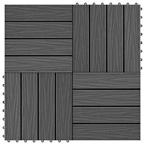 Dlažba na terasu 3D design 11 pcs Černý 30 x 30 cm Dřevoplast - obrázek 5