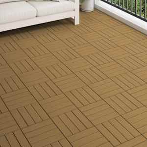 Dlažba na terasu 3D design 11 pcs Teak 30 x 30 cm Dřevoplast - obrázek 1