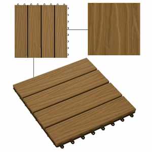 Dlažba na terasu 3D design 11 pcs Teak 30 x 30 cm Dřevoplast - obrázek 7