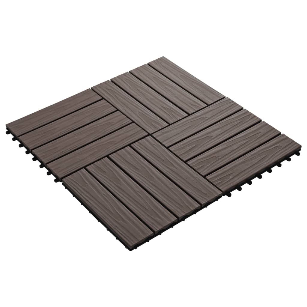 11 Pcs Decking Tiles Deep Embossed WPC 30x30 Cm 1 Sqm Dark Brown VidaXL 13 width=274