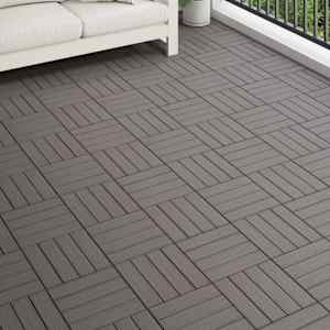 Dlažba na terasu 11 pcs Tmavě hnědá 30 x 30 cm Dřevoplast - obrázek 1