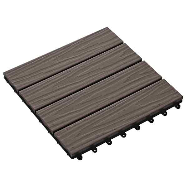 vidaXL Terrassiplaat 3D disain 11 tk Tume pruun 30 x 30 cm WPC