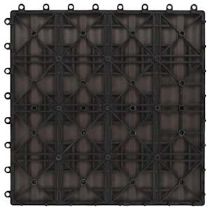 Dlažba na terasu 11 pcs Tmavě hnědá 30 x 30 cm Dřevoplast - obrázek 4